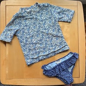 Jessica Simpson Floral Tankini Rashguard Swimsuit